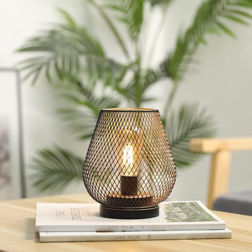 Metal Cage LED Lantern Battery Powered Cordless Accent Light with LED Great for Weddings Parties Patio Events for Indoors Outdoors