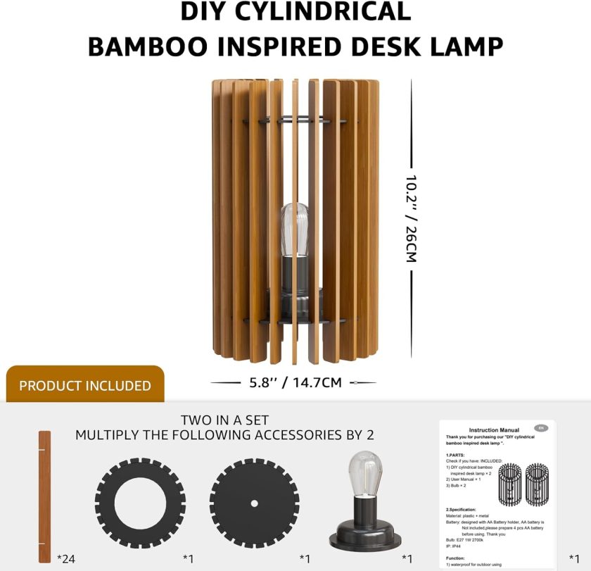 2-Pack Battery Lanterns Outdoor Portable Table Top Decorative Lamp DIY Battery Powered Lantern Lights Water-Resistant for Outside Patio Yard Garden Porch (Battery A) - Image 2