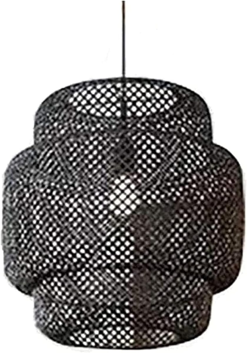 Modern Retro Hanging Light Modern Handmade Wicker Rattan Tropical Bamboo Ceiling Lamp Zen Lantern for Dining Room Living Room