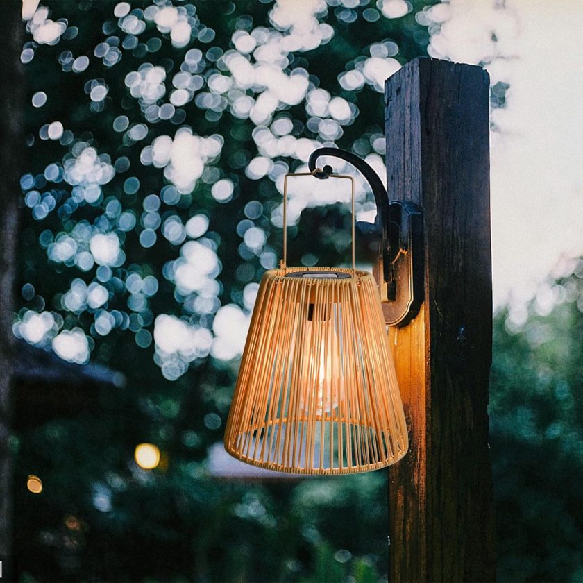 Solar Lanterns Outdoor, Rattan Hanging Solar Lights Natural Bamboo Waterproof Decorative Lanterns for Yard, Patio, Lawn,Pathway, Landscape, Garden Decor Mother's Day Gifts - Image 2