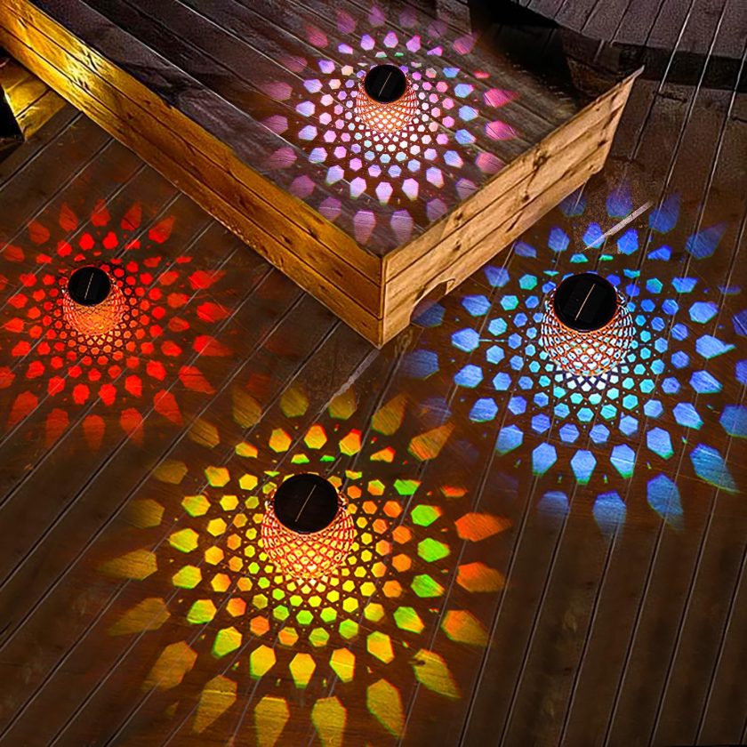 Solar Lanterns Outdoor Hanging Lights, Waterproof Solar Table Lamps with RGB Lights, Bamboo Weaving Solar Lantern Lights Decoration for Garden, Yard, Patio, Porch, Lawn, Pathway - Image 2